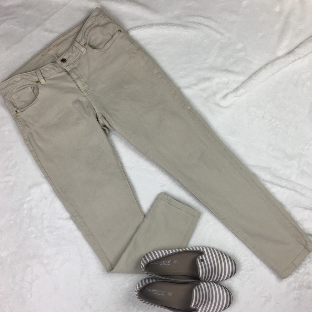🔴2/$25 Michael Kors Beige Strada Regina Skinny Jeans